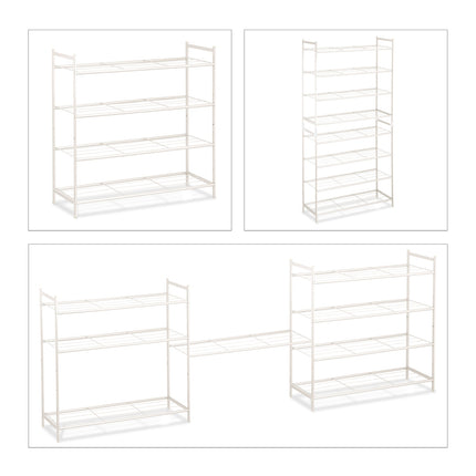 Stackable shoe shelf with 4 shelves