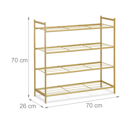 Stackable shoe shelf with 4 shelves