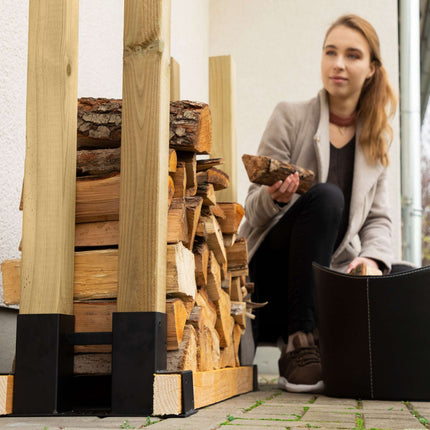 Stackable supports in wood Set of 2