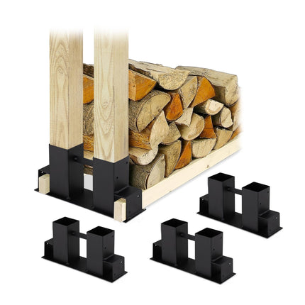 Stacking aid in black wood in a set of 4