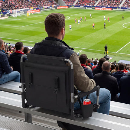 Stadium Seat with Backrest, Foldable, Cup Holder, Red