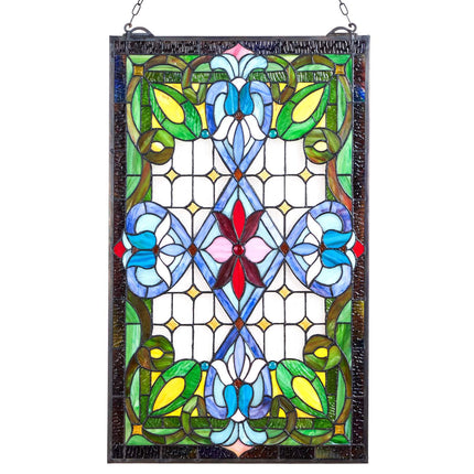 Stained Glass Window Panel 433 x 731 mm, Hanging Chain