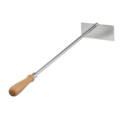 Stainless Steel Ash Scraper, Wooden Handle, Heat-Resistant