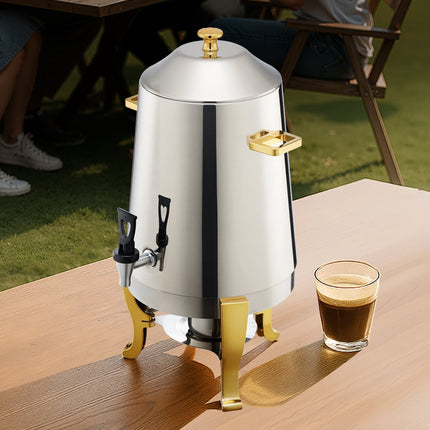 Stainless Steel Beverage Dispenser 13L, Spigot, Burner