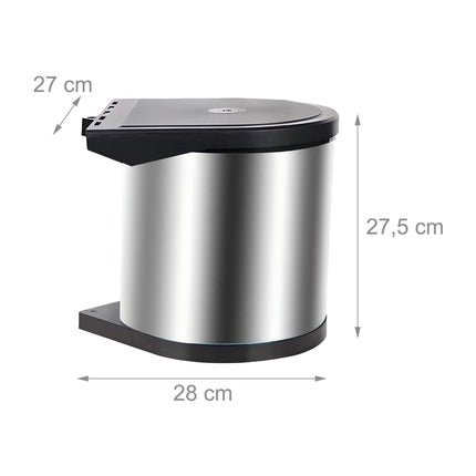 Stainless Steel Built-In Swing-Lid Kitchen Bin