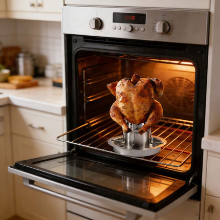 Stainless Steel Chicken Stand – Liquid Reservoir, Drip Tray