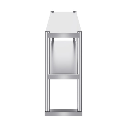 Stainless Steel Double-Tier Overshelf, 12 x 48 In