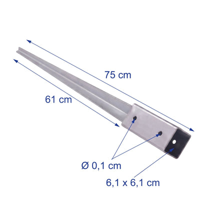 Stainless Steel Drive-In Post Anchors, 4 Pack, 750mm