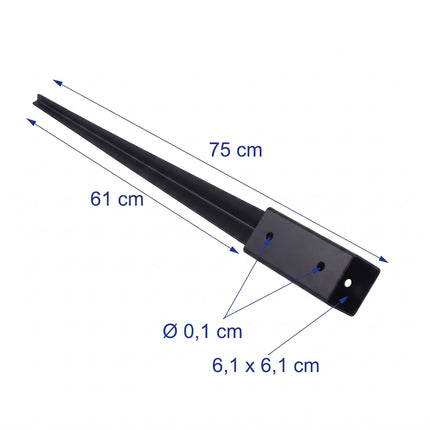Stainless Steel Drive-In Post Anchors, Set of 4, 750mm
