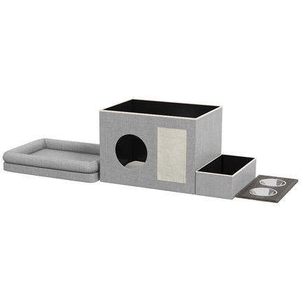 Feeding bowls in stainless steel, 2 bowls, gray