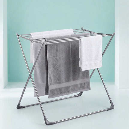 Stainless Steel Folding Drying Rack, 8 Bars, Silver