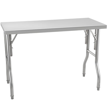 Stainless Steel Folding Prep Table, 48 x 24 in, 660 lb