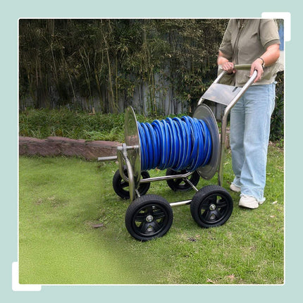 Stainless Steel Garden Hose Cart, 200m Capacity