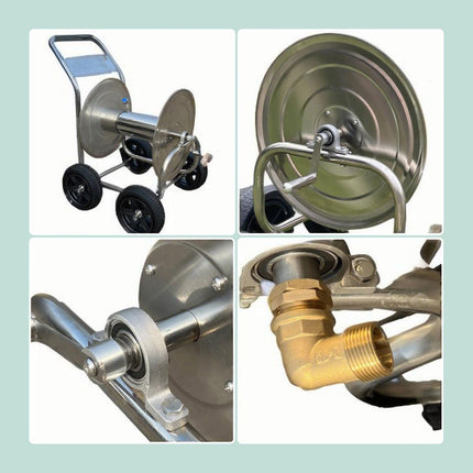 Stainless Steel Garden Hose Cart, 200m Capacity