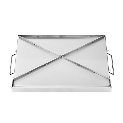 Stainless Steel Grill Griddle Plate, 23x16 Inch, Handles