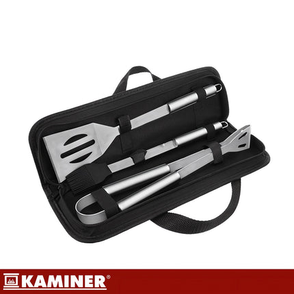Stainless Steel Grill Tool Set with Case – 3 Pieces