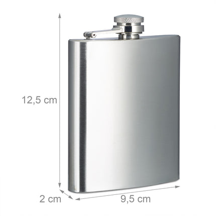 Stainless Steel Hip Flasks, 200ml, Set of 10