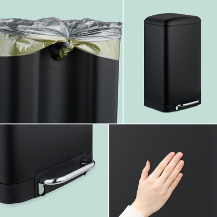 Stainless Steel Kitchen Bin, 30L with Pedal & Bags
