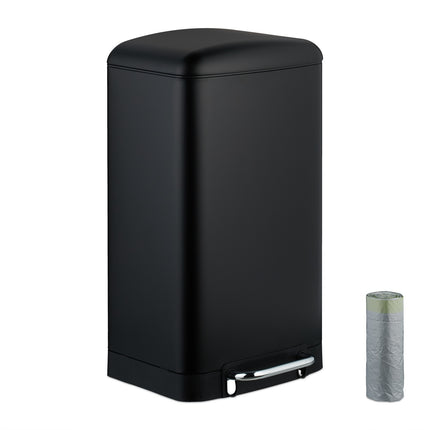 Stainless Steel Kitchen Bin, 30L with Pedal & Bags
