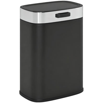 Stainless Steel Kitchen Trash Can, Removable Inner Bin, Black