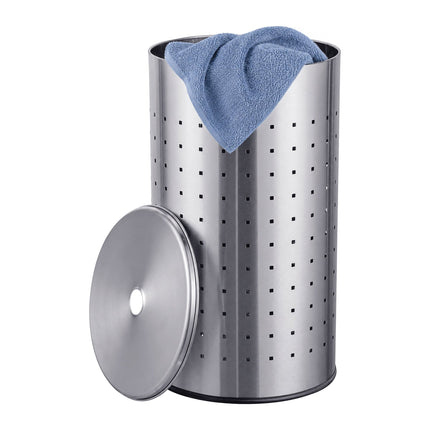 Stainless Steel Laundry Bin with Lid, 42 Liters