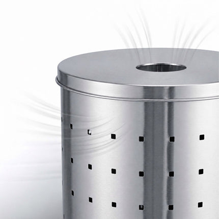 Stainless Steel Laundry Bin with Lid, 42 Liters
