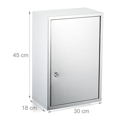 Stainless Steel Lockable Medicine Cabinet, 3 Compartments