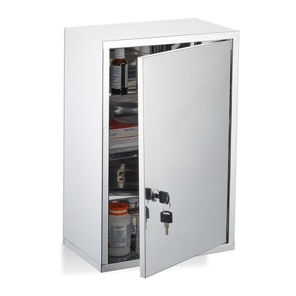 Stainless Steel Lockable Medicine Cabinet, 3 Compartments