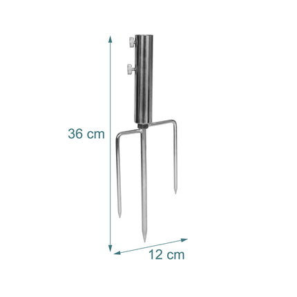 Stainless Steel Parasol Spike Holder, 22–25 mm