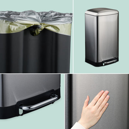 Stainless Steel Pedal Bin, 30L with Garbage Bags