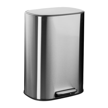 Stainless Steel Pedal Bin, 50L, Soft-Close Lid
