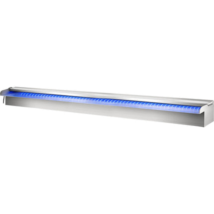 Stainless Steel Pool Waterfall Fountain, 35.4 in, LED