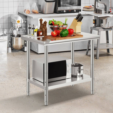 Stainless Steel Prep Table 35 x 24 in, 700 lb Capacity