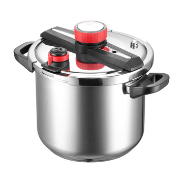 Stainless Steel Pressure Cooker 11.3L, 3 Settings, Steaming Rack