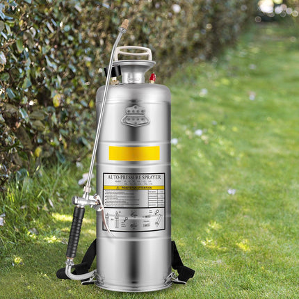 Stainless Steel Pump Sprayer 12L, Nozzle, Pressure Gauge