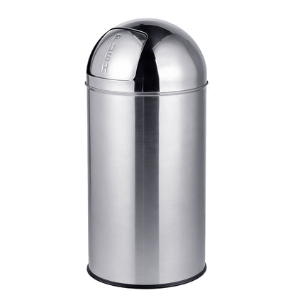 Stainless Steel Push-Lid Bin, 70L, Silver