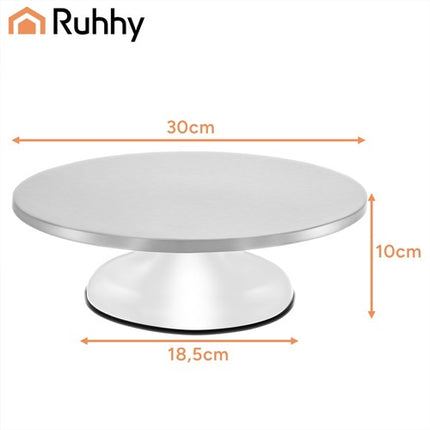 Stainless Steel Rotating Cake Platter, 30 cm, 20 kg Capacity