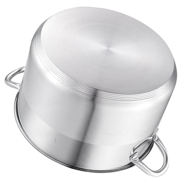 Stainless Steel Stock Pot 8 Qt, Glass Lid, Induction