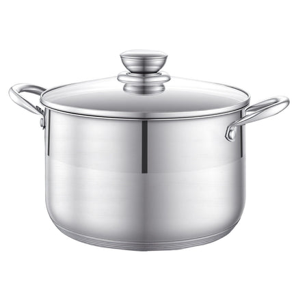 Stainless Steel Stock Pot 8 Qt, Glass Lid, Induction