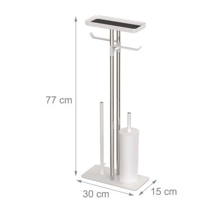 Stainless Steel Toilet Kit with Shelf and Spare Roll Holder