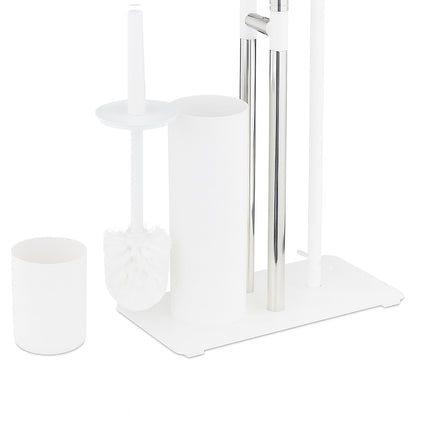 Stainless Steel Toilet Kit with Shelf and Spare Roll Holder