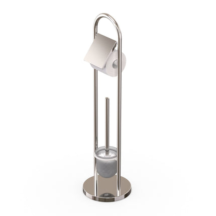 Stainless Steel Toilet Roll Holder and Brush Set