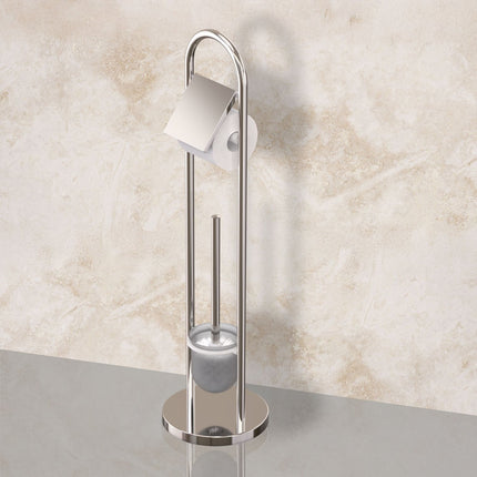 Stainless Steel Toilet Roll Holder and Brush Set