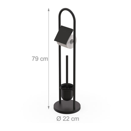 Stainless Steel Toilet Roll Holder and Brush Set