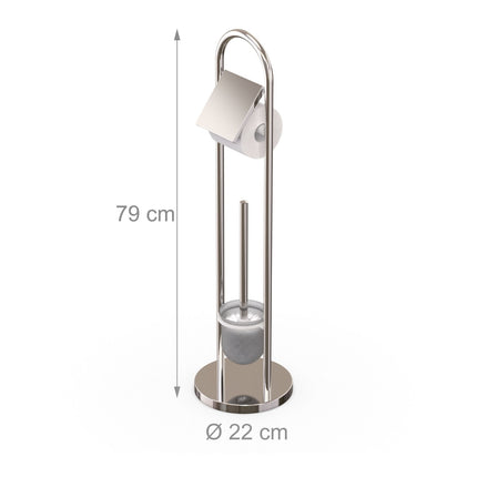 Stainless Steel Toilet Roll Holder and Brush Set