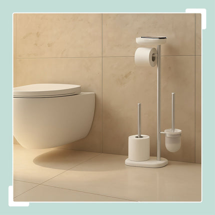 Stainless Steel Toilet Roll Holder with Shelf
