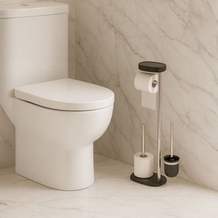 Stainless Steel Toilet Roll Holder with Shelf