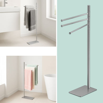 Stainless Steel Towel Rack, 3 Bars, Freestanding