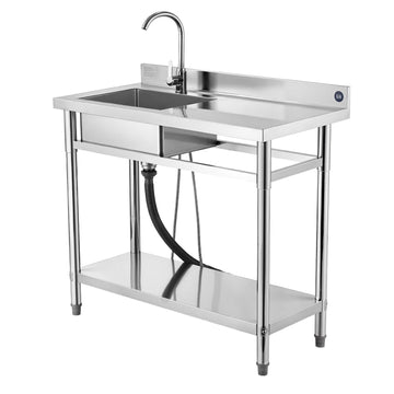 Stainless Steel Utility Sink, Single Bowl With Faucet, 1000x500mm
