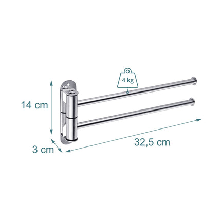 Stainless Steel Wall-Mounted Towel Rail, 2 Bars